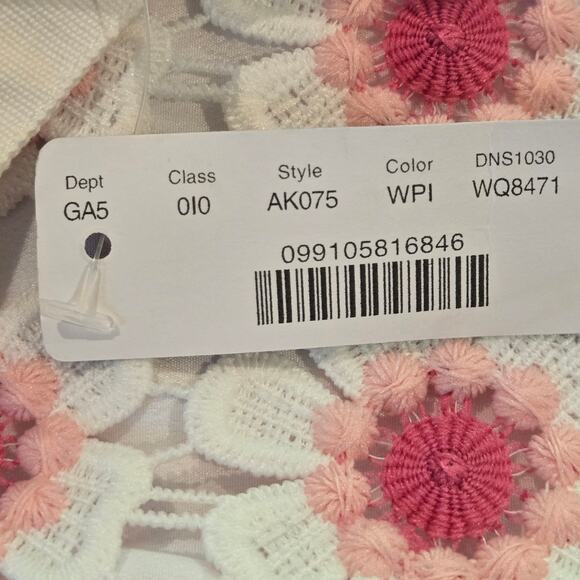 NWT J. Crew Floral Lace Crochet Pink & White Feminine Pencil Midi Skirt, Size 8 - Picture 7 of 11